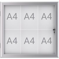 Buiten- binnenvitrine wand MAULexcite whiteboard 6xA4 met slot
