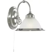 Searchlight 1041-1 American Diner 1 Light Wall Light In Satin Silver.