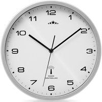 Funkwanduhr Weiß/Silber Ø31cm