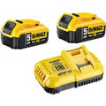 DeWalt 18v XR Cordless Twin Li-ion Battery and Fast Charger Pack 5ah