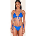 Cobalt Frill Edge Detail Tie Front Bikini Top