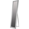 Casa Padrino Baroque standing mirror silver with beautiful antique silver cord frame H. 180 cm - Handmade