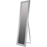Casa Padrino Baroque standing mirror silver with beautiful antique silver cord frame H. 180 cm - Handmade