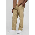 Relaxed Fit Canvas Seam Detail Trousers, Beige