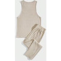 Men Solid Tank Top And Pants Set Sleeveless Ribbed Two Piece Outfit