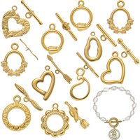 5 Sets Stainless Steel Toggle Clasp T-bar Closure Ring Fastener Hook End Connectors for DIY Necklace Bracelet Jewelry Making
