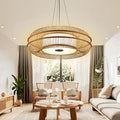 Eco-Friendly Bamboo Ceiling LED Light for Living Room Dining Spaces