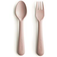 BIBS / MUSHIE Kinderbestek lepel en vork blush