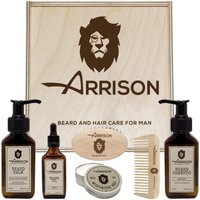 Kit Barba Completo Professionale Cura e Trattamento Barba con Scatola in legno