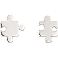 Silver Jigsaw Stud Earrings