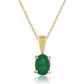 Classic Oval Emerald Pendant in 9ct Yellow Gold