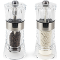The duo of Oslo wet salt and pepper mills is composed of acrylic and stainless steel. Its shiny stainless steel ring is a perfect complement to the transparency of its body. Oslo