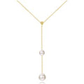 14K Gold Pearl Non-adjustable Y-Necklace