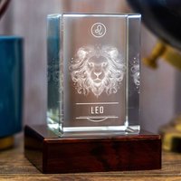 3D Memory Crystal™ - Tabletop - Rectangle - Zodiac - Leo-XL