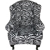 Casa Padrino Limited Edition Designer Chesterfield wing chair Zebra - Club Furniture