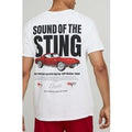 Camiseta Oversize Blanca Con Estampado De Corvette Sting Ray, Blanco