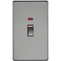 KnightsBridge 45A 2G DP Switch with Neon - Black Nickel
