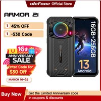 Rugged Phone Ulefone Armor 21 16GB RAM 256GB ROM Smartphone Android 15 G99 moblie phone 64MP 9600mAh Global
