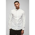 Camisa De Manga Larga Ajustada, Blanco