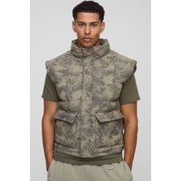 Oversized Boxy Washed Cord Gilet, Verde