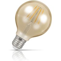 Crompton Globe LED Light Bulb E27 4.5W (35W Eqv) Dim Extra Warm White Antique G80 Filament Screw Vintage Gold