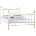 RUBY Metal Bed Single Cream Sturdy and Elegant Bed Frame for Any Bedroom - Single / Cream