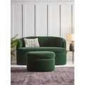 Lulea Ottoman - Vintage Taupe Cotton Stripe