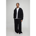 Oversized Boxy Man Hooded Zip Through Wide Leg Tracksuit, Negro