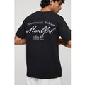 Black Regular Fit Super Heavyweight Bm Embroidered T-Shirt, Negro