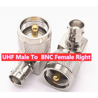 1Pc UHF PL259 PL-259 Male to BNC Female Right Angle RF Coaxial Adapter UHF PL-259 Plug to BNC Jack 90 Degrees L Shape Connector