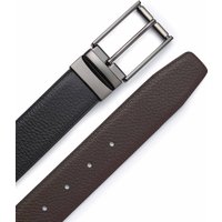 Men's Black Brown Reversible Leather Belt - Size: 38"  - Savile Row Company