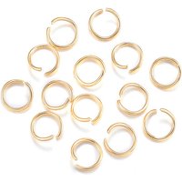 304 Stainless Steel Jump Rings, Open Jump Rings, Real 18k Gold Plated, 20 Gauge, 7x0.8mm