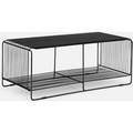 Riva Coffee Table Black Modern Living Room Furniture Storage Shelf