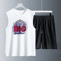 Men's vest suit Summer sleeveless printed Big Brother tank Tops + shorts suit tracksuit men y2k tracksuit Quick drying men's