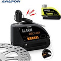 Awapow RV Motorcycle Lock Rechargeable 110dB MTB Road Bike Alarm Disc Brake Locks Anti-Theft Security Waterproof with 1.8M Cable