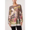 Landscape Print Fine Knit Jumper - ONE / CHOCOLATE