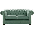 Chesterfield 2 Seater Shelly Lichen Leather Sofa Settee
