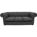 Chesterfield 3 Seater Charles Charcoal Fabric Sofa Offer