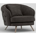 Casa Padrino Luxus Chesterfield Wohnzimmer Sessel Grau / Braun 93 x 90 x H. 75 cm - Wohnzimmer MÃ¶bel