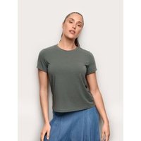 Maglia manica corta con TENCEL™ Modal, Cotone e Seta / VERDE MILITARE / L
