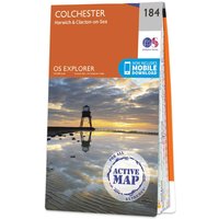 Ordnance Survey OS Map of Colchester Harwich & Clacton-on-Sea: Explorer 184 - Weatherproof