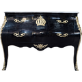 PompÃ¶Ã¶s by Casa Padrino Barock Kommode mit 2 Schubladen und Marmorplatte Schwarz / Gold / WeiÃ - PompÃ¶Ã¶se Barock Kommode designed by Harald GlÃ¶Ã¶ckler