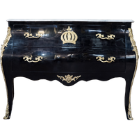 PompÃ¶Ã¶s by Casa Padrino Barock Kommode mit 2 Schubladen und Marmorplatte Schwarz / Gold / WeiÃ - PompÃ¶Ã¶se Barock Kommode designed by Harald GlÃ¶Ã¶ckler