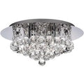 Searchlight 3404-4CC Hanna 4 Light Crystal Flush Ceiling Light In Chrome