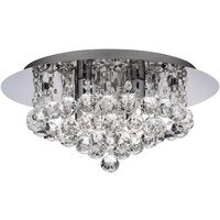 Searchlight 3404-4CC Hanna 4 Light Crystal Flush Ceiling Light In Chrome