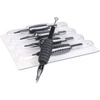 Dragonhawk Black Disposable Tattoo Tubes with Matching Assorted Pre-sterilized Tattoo Needles 20PCS