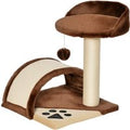 PawHut Albero Tiragraffi per Gatti per Gioco e Relax 36x36x44 cm Marrone Aosom