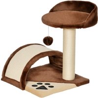 PawHut Albero Tiragraffi per Gatti per Gioco e Relax 36x36x44 cm Marrone Aosom
