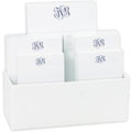 Delavan Monogram 7-Tablet Set - White with Linen holder