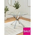 Chopstick 120 cm Round Dining Table Chrome Elegant & Stylish Furniture